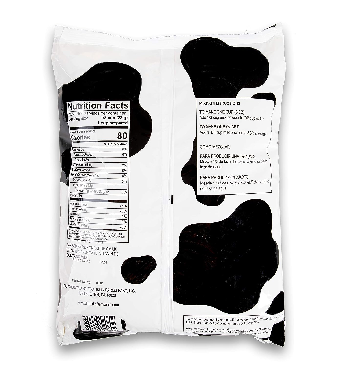 Premium USA Instant Nonfat Dry Milk - 5 pound bag bulk - Image 2
